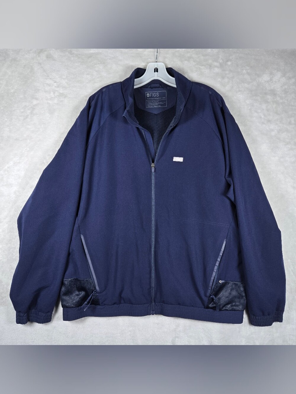 FIGS Technical Collection Full Zip Scrub Jacket Men Size 2XL XXL Navy Blue Lined